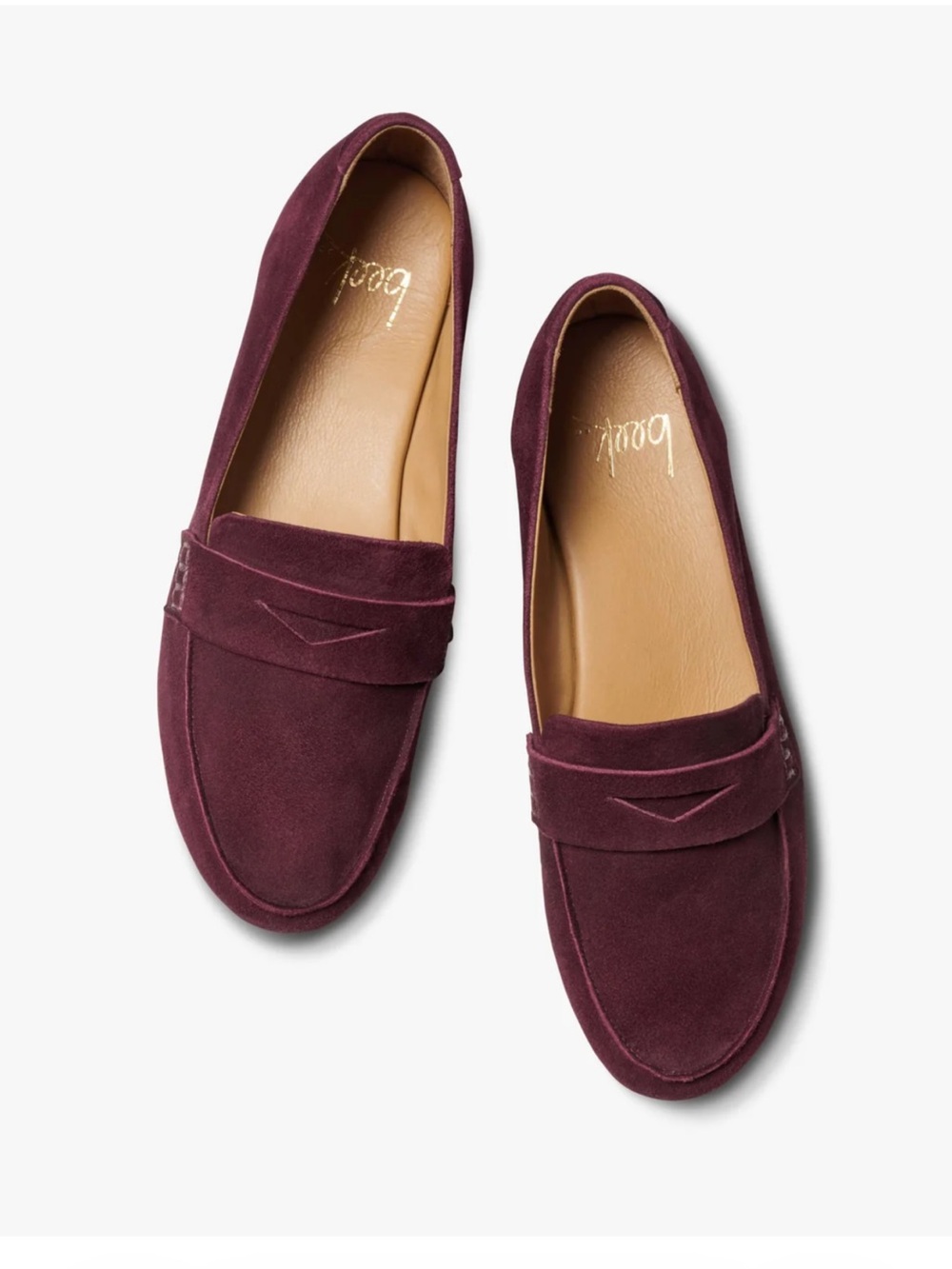BEEK Moorhen Suede Penny Loafers Flats Shoes Size 8.5 Color: Prune